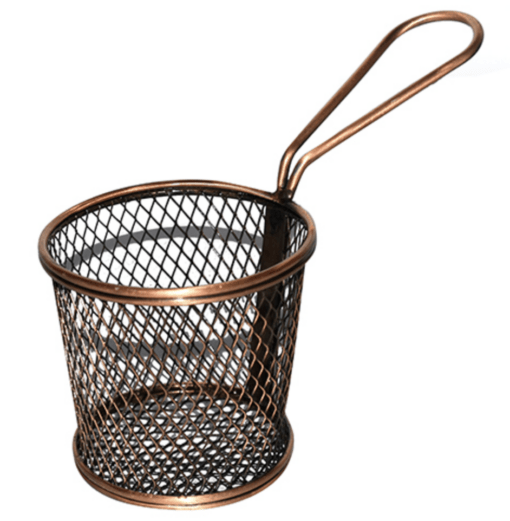 ROUND MINI SERVING BASKET | ANTIQUE COPPER FINISH